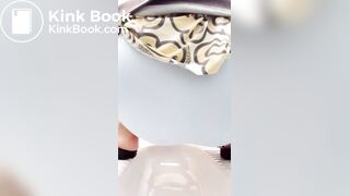 Shitting in panty in public toilet