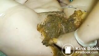 Lesbian scatplay with bondage