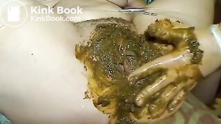 Lesbian scatplay with bondage