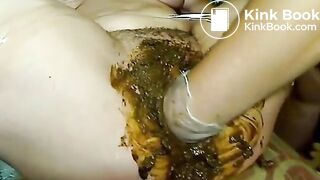 Lesbian scatplay with bondage