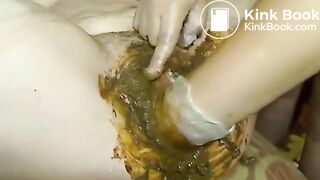 Lesbian scatplay with bondage