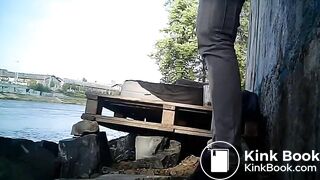 two in toilet 021 (girl and BF finds a good place to poo and pee)