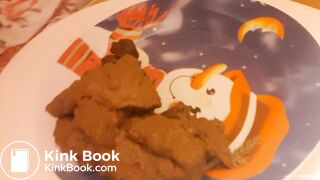 Sexy milf shitting big pile of SHIT