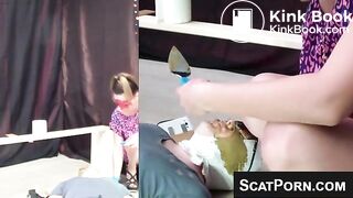 Girl Takes Messy Shit Right In Human Toilets Mouth