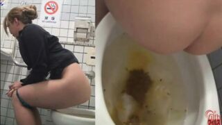 Girl has diarrhea in public toilet two times