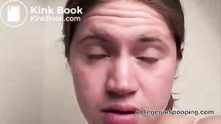 Marion pooping in toilet