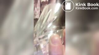 Good slut drinks her piss, tastes her shit