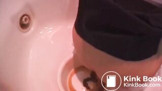 uncensored Japanese take a enema bath 2