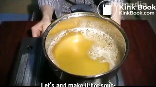 uncensored Japanese eat piss Instant noodles and sex with hamburger steak 1