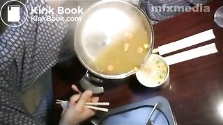 uncensored Japanese eat piss Instant noodles and sex with hamburger steak 1
