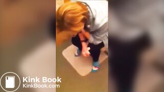 Pretty girl farts and poops on bog