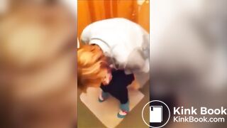 Pretty girl farts and poops on bog