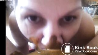 Nasty girl look into camera
