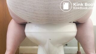 Pees and poops a huge load in her panties