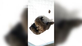 Skinny Japanese girl shit for us.