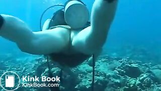Two Japanese Lesbians Pooping Under The Water