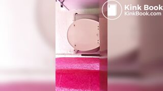 Ebony takes a nice load in the toilet