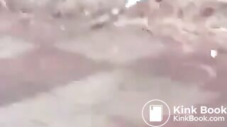 outdoors shitting unusual cleaning 042 (girl piss and enormous pile of shit