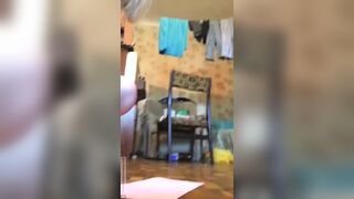 Nice amateur pooping in bedroom