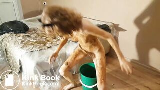 Scat Teen enemas and smokes a cigarette or two