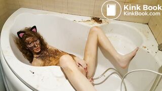 Scat Teen enemas and smokes a cigarette or two