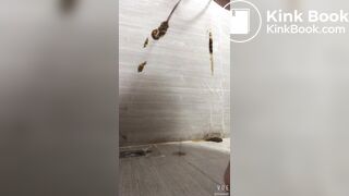 Girl exploded diarrhea on the wall