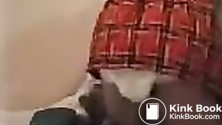 Girl Pooping in Disposable Diaper