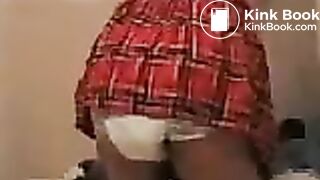 Girl Pooping in Disposable Diaper