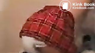 Girl Pooping in Disposable Diaper