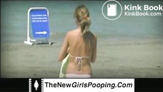 3 girls pooping on the beach