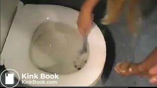 Pile of poop in toilet