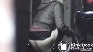 outdoors shitting unusual cleaning 041 (girl soft shit on parking lot)