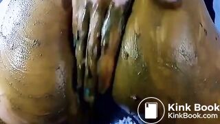 Banana Anal Dildo Scat Masked Big Ass Brunette Shitting Smearing Fisting