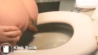 Three girls pooping in the toilet