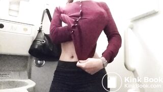 Girl with tiny tits shits on an aeroplane