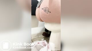 Sexy ass shitting into plastic bag