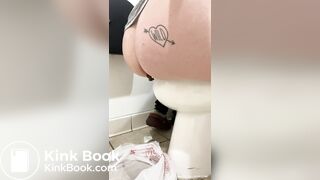 Sexy ass shitting into plastic bag