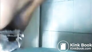 Booty wife solo fisted her shitting ass in the toilet