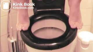 Diarrhea over black toilet