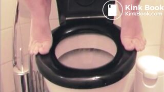 Diarrhea over black toilet