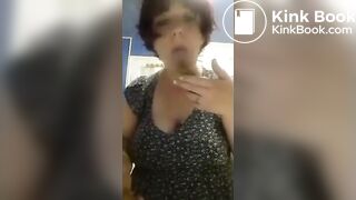 Chubby girl sucks on turd