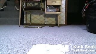 Beautiful Black Teen eating before shitting