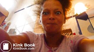 german mistress fart and plops in the toilet