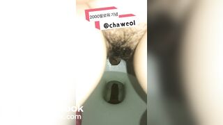 Cute Korean asian teen pooping