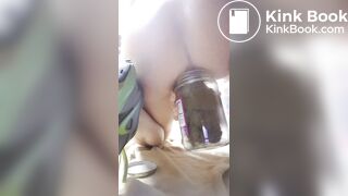 Sexy milf Zarzar01 shitting in Jar