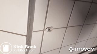 Beautiful danish blond girl spied having explosive diarrhea in public toile