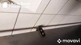 Beautiful danish blond girl spied having explosive diarrhea in public toile