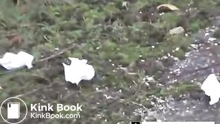 Ebony shits on some wasteland