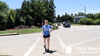 Sexy girl out jogging has an explosive case of diarrhea