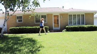 Sexy girl out jogging has an explosive case of diarrhea